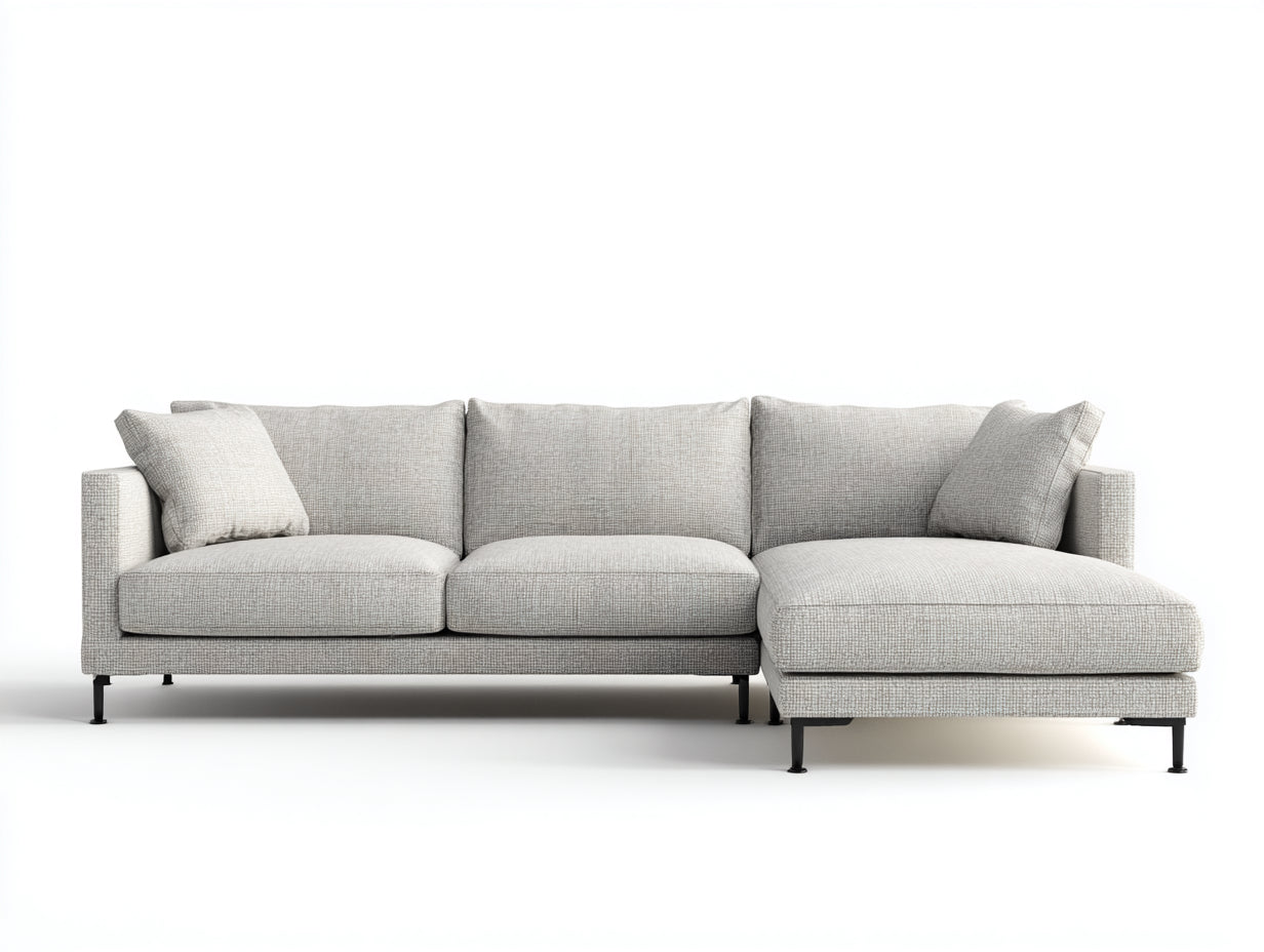 Ecksofa Stoff 265x165x82 cm - Hellgrau - Modernes Design