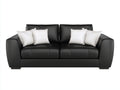 Gerades Sofa Kunstleder 210x90x82 cm - Schwarz - für Wohnzimmer - Modernes Design
