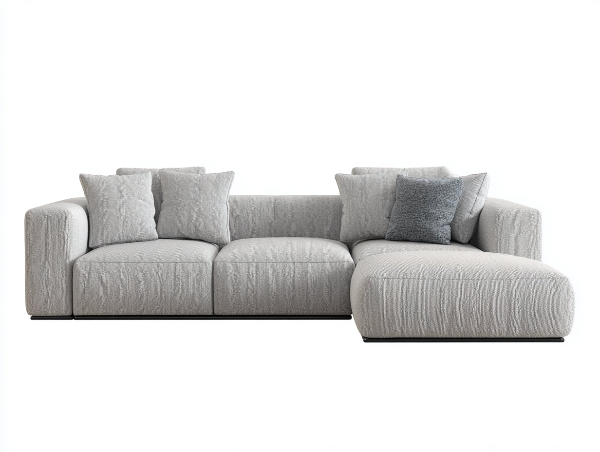 Ecksofa Stoff 278x170x76 cm - Hellgrau - Modernes Design