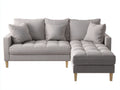 Ecksofa Stoff 228x150x84 cm - hellgrau - für Wohnzimmer moderner Stil