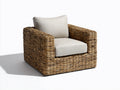 Polyrattan Gartensessel Rattanoptik mit Stoffpolster 92x88x80 cm - Natur-Beige - für Garten und Terrasse - Modernes Design
