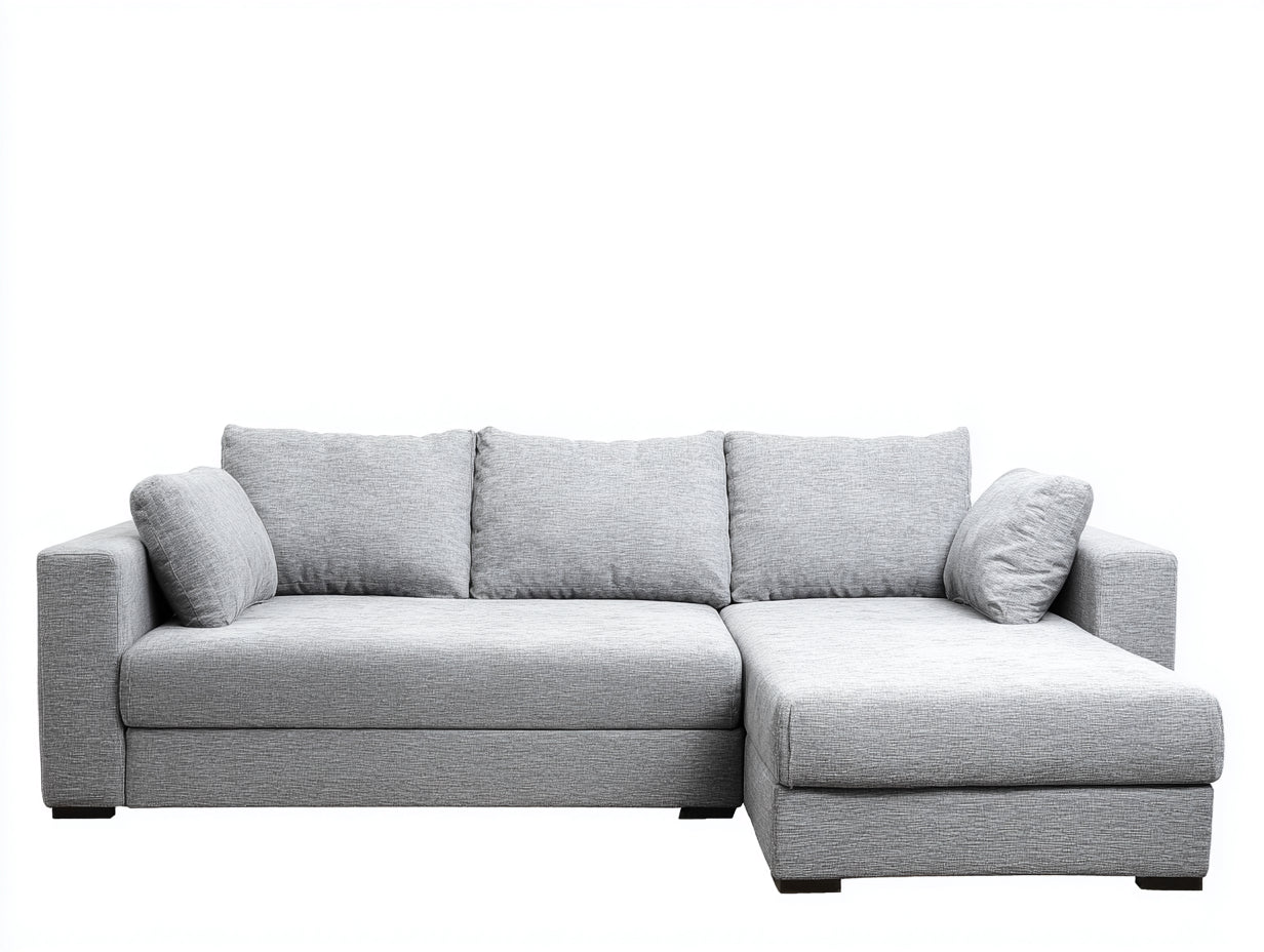 Ecksofa Stoff 245x160x80 cm - Grau - Modernes Design