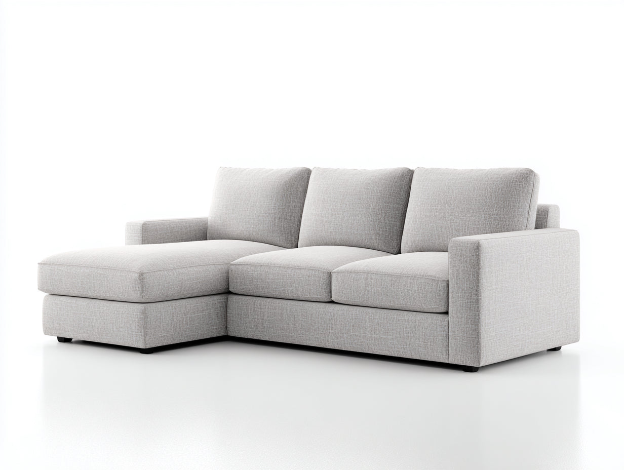 Ecksofa Stoff 238x156x80 cm - hellbeige - für Wohnzimmer moderner Stil