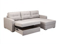 Ecksofa Stoff 275x175x85 cm - Hellbeige - Modernes Design mit Bettfunktion