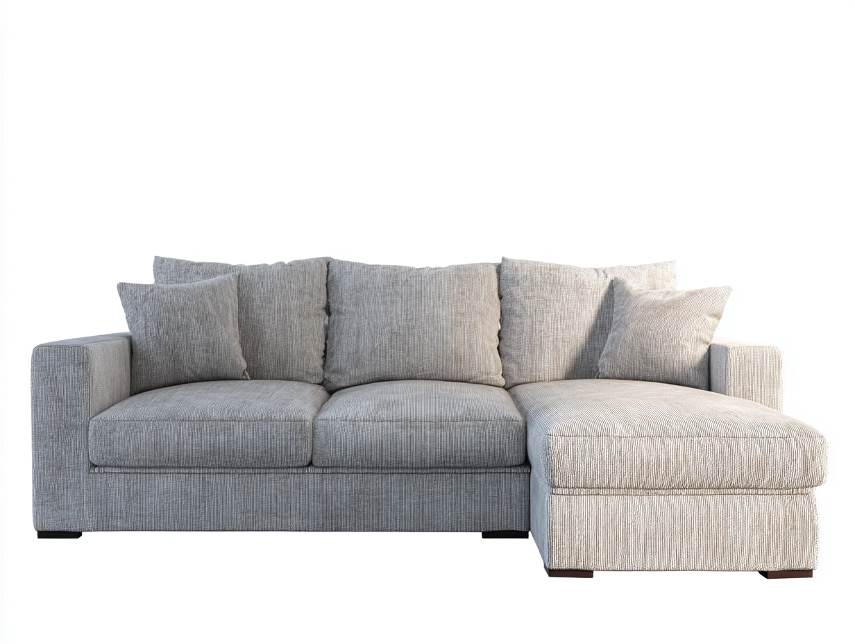 Ecksofa Stoff 255x165x82 cm - Hellgrau - Modernes Design