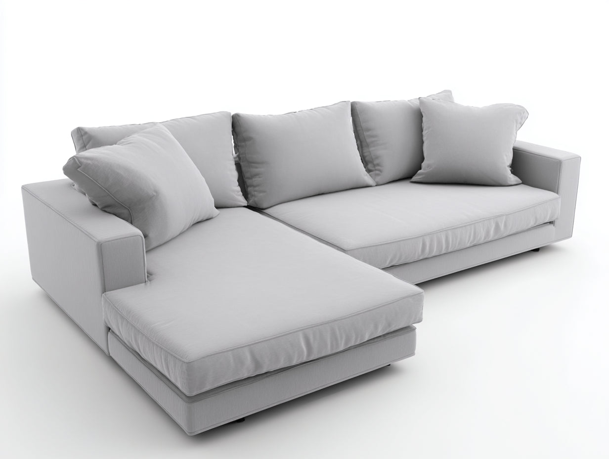 Ecksofa Stoff 270x170x83 cm - Hellgrau - Modernes Design