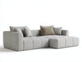Ecksofa Stoff 290x180x76 cm - Beige - für Wohnzimmer - Modernes Design