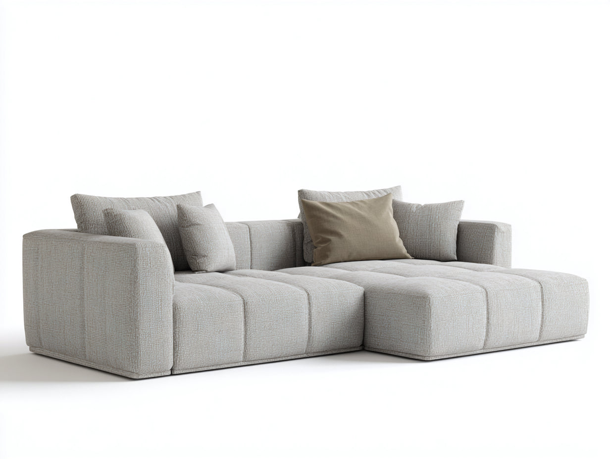 Ecksofa Stoff 290x180x76 cm - Beige - für Wohnzimmer - Modernes Design