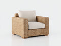 Polyrattan Gartensessel Polyrattan und Stoff 88x84x78 cm - naturbeige - für Garten klassischer Stil