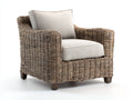Polyrattan Gartensessel Rattanoptik mit Stoffpolster 90x86x82 cm - Natur-Beige - für Garten und Terrasse - Klassisches Design