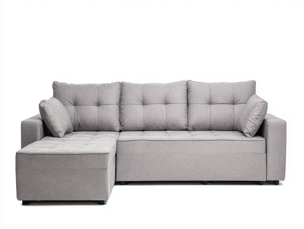 Ecksofa Stoff 275x170x84 cm - Hellgrau - für Wohnzimmer - Modernes Design