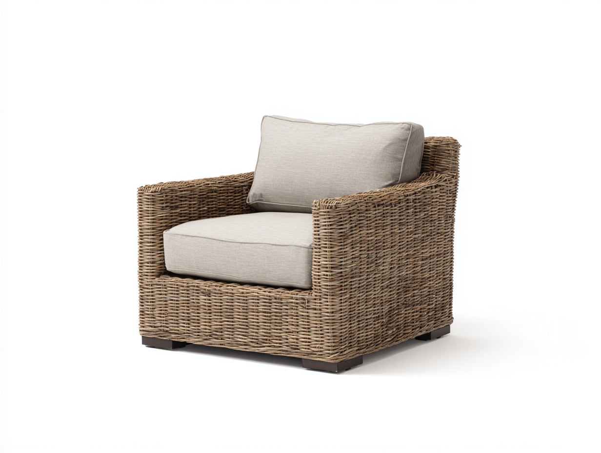 Polyrattan Gartensessel 84x80x82 cm - Natur-Beige - Modernes Gartendesign