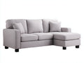 Ecksofa Stoff 235x155x88 cm - Hellgrau - Kompaktes Design