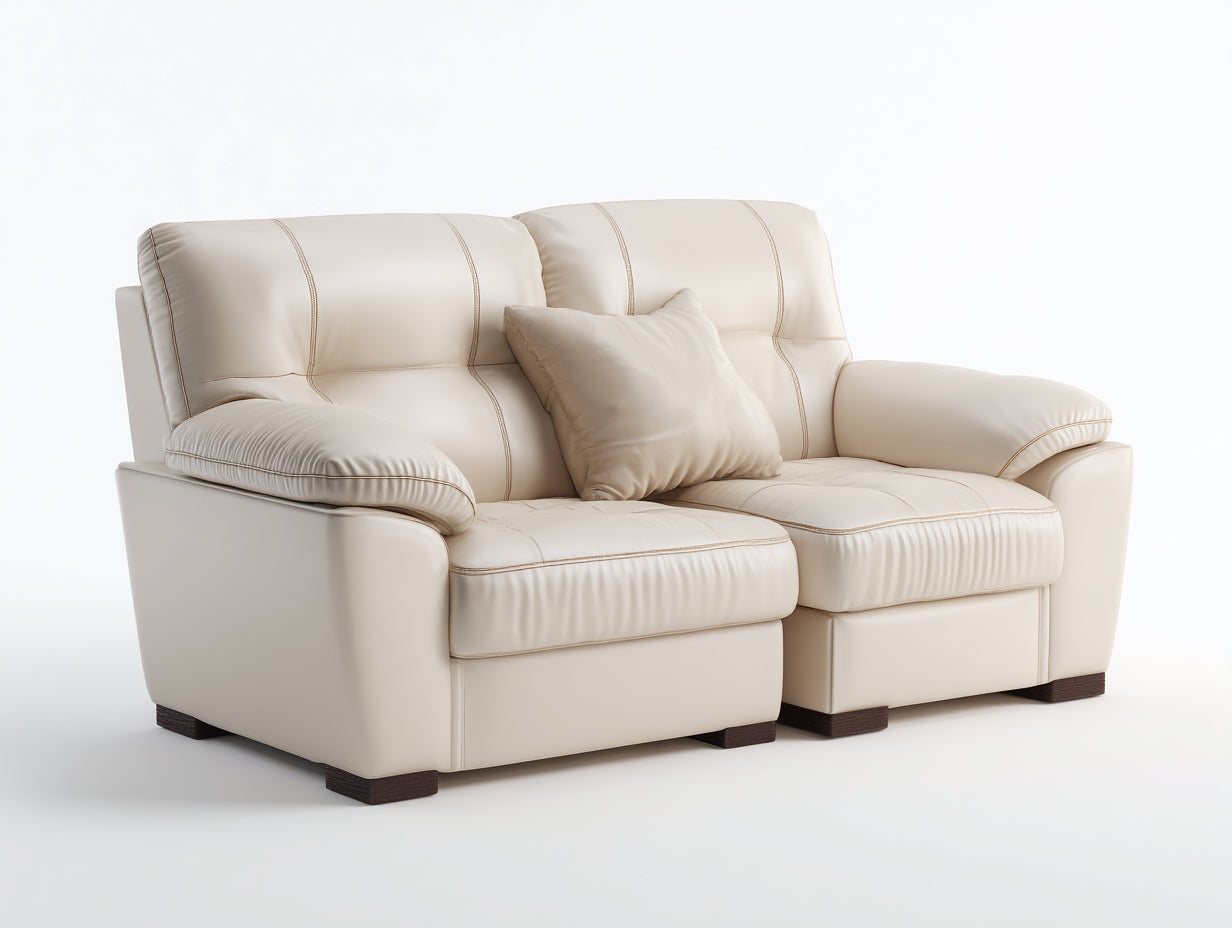 Gerades Sofa Kunstleder 172x92x88 cm - Creme - Modernes Design