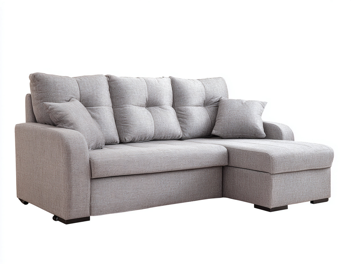 Ecksofa Stoff 230x152x86 cm - taupe - für Wohnzimmer moderner Stil