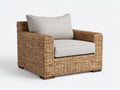 Polyrattan Gartensessel 98x86x76 cm - Natur-Beige - breites Lounge Design