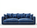 Gerades Sofa Stoff 240x95x80 cm - Blau - für Wohnzimmer - Modernes Design