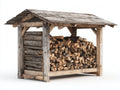 Kaminholzregal Holz 190x72x165 cm - naturbraun - für Garten rustikaler Stil