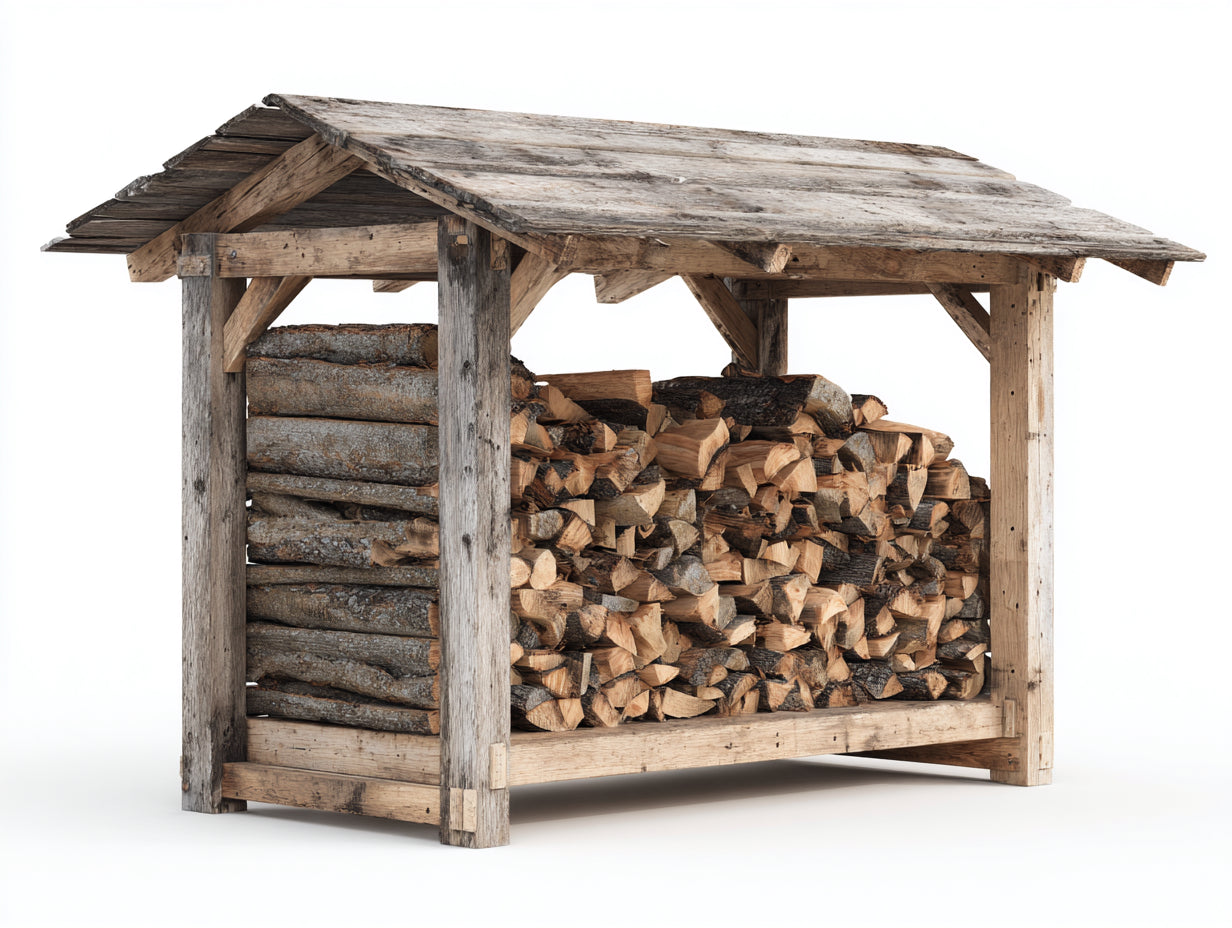 Kaminholzregal Holz 190x72x165 cm - naturbraun - für Garten rustikaler Stil