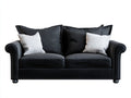 Gerades Sofa Stoff 182x86x82 cm - schwarz - für Wohnzimmer klassischer Stil