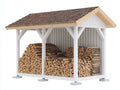 Kaminholzregal Holz 245x95x210 cm - Weiß-Braun - Rustikales Design