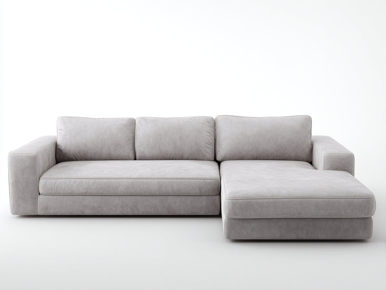 Ecksofa Stoff 265x170x78 cm - Hellgrau - für Wohnzimmer - Modernes Design