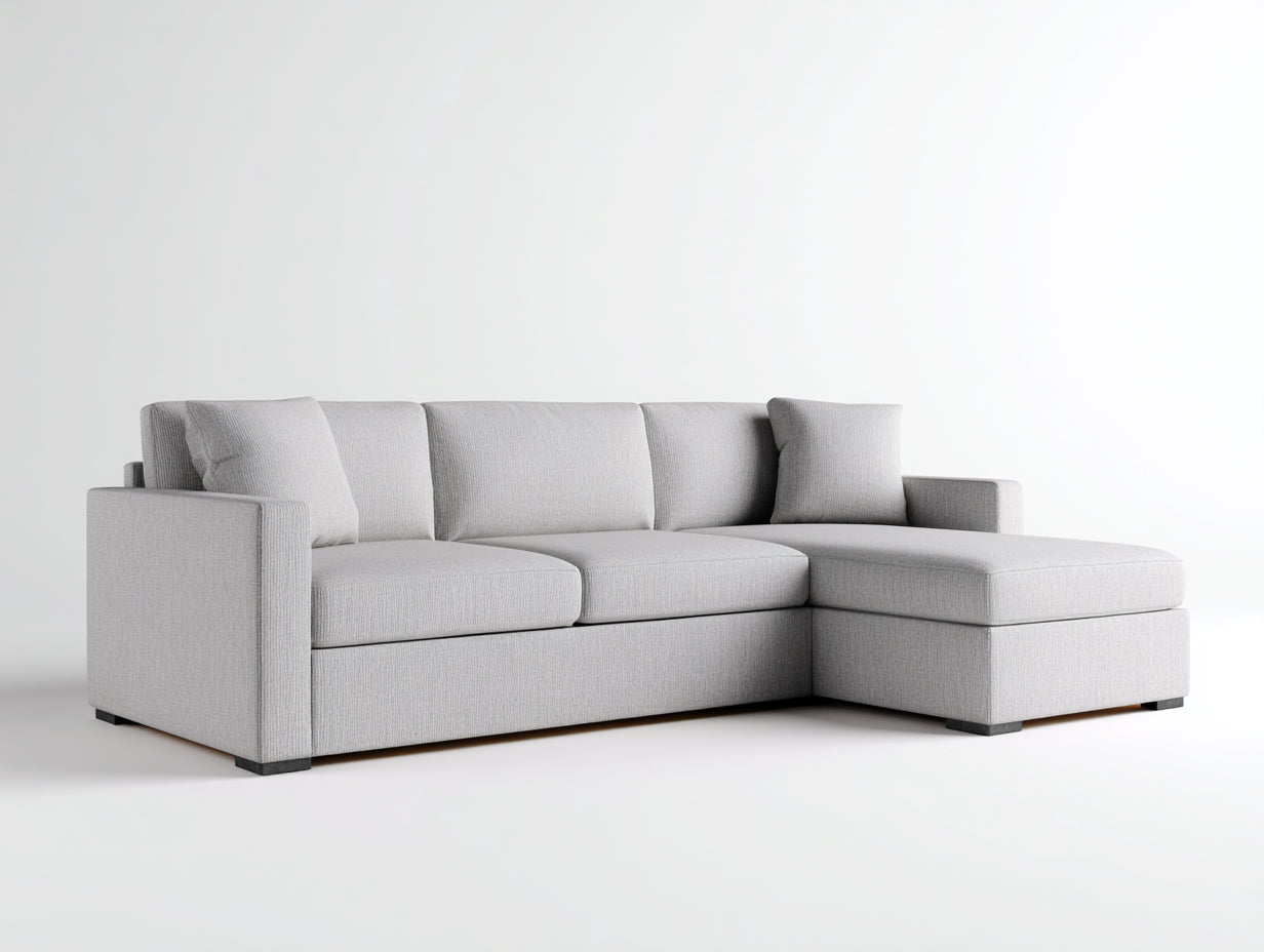 Ecksofa Stoff 236x158x78 cm - hellgrau - für Wohnzimmer moderner Stil