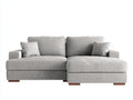 Ecksofa Stoff 230x155x82 cm - Hellgrau - modernes kompaktes Design