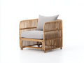 Polyrattan Gartensessel 82x76x78 cm - Natur-Hellgrau - offenes Rattan Design