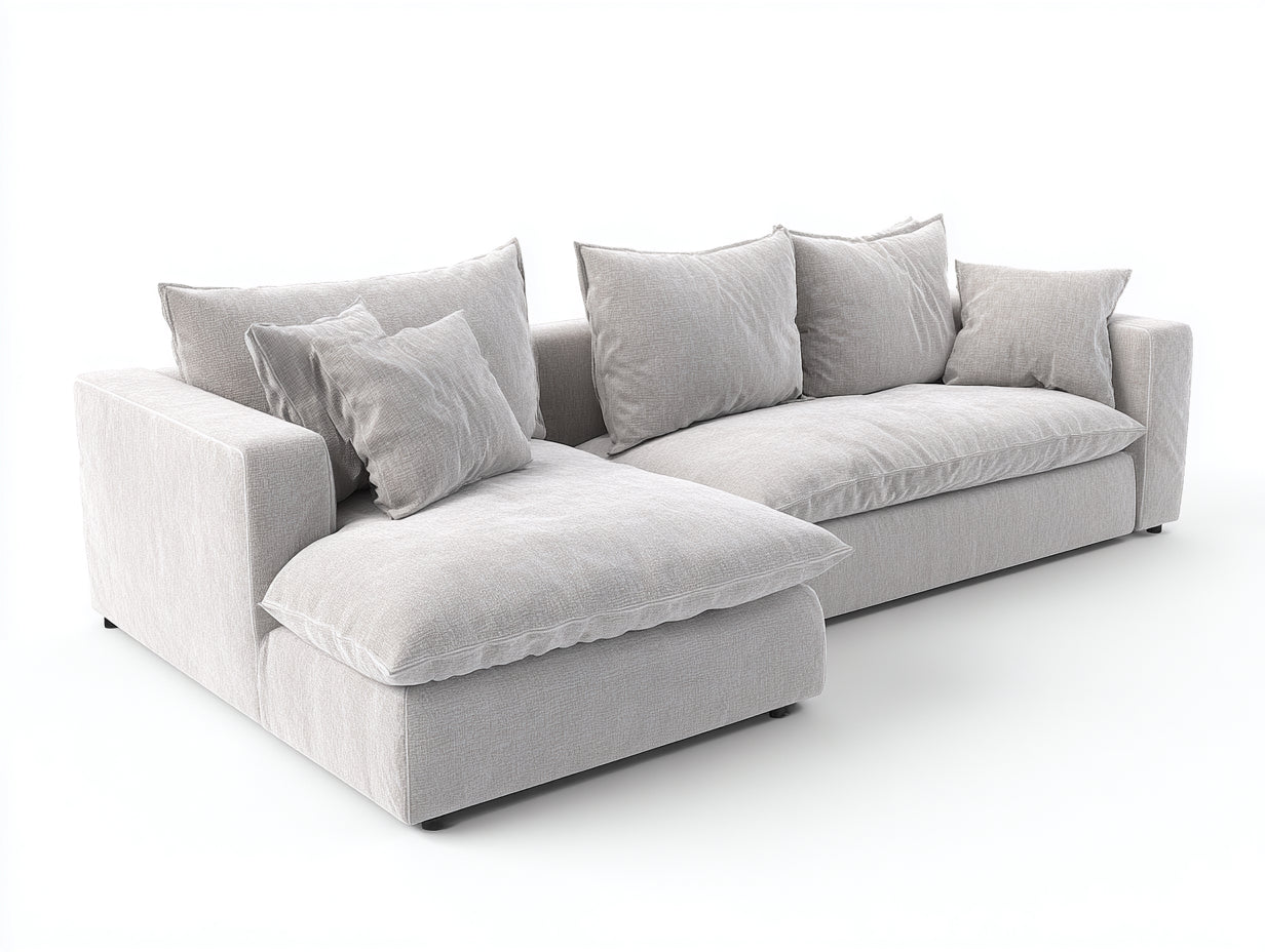 Ecksofa Stoff 272x168x82 cm - Hellgrau - Modernes Design