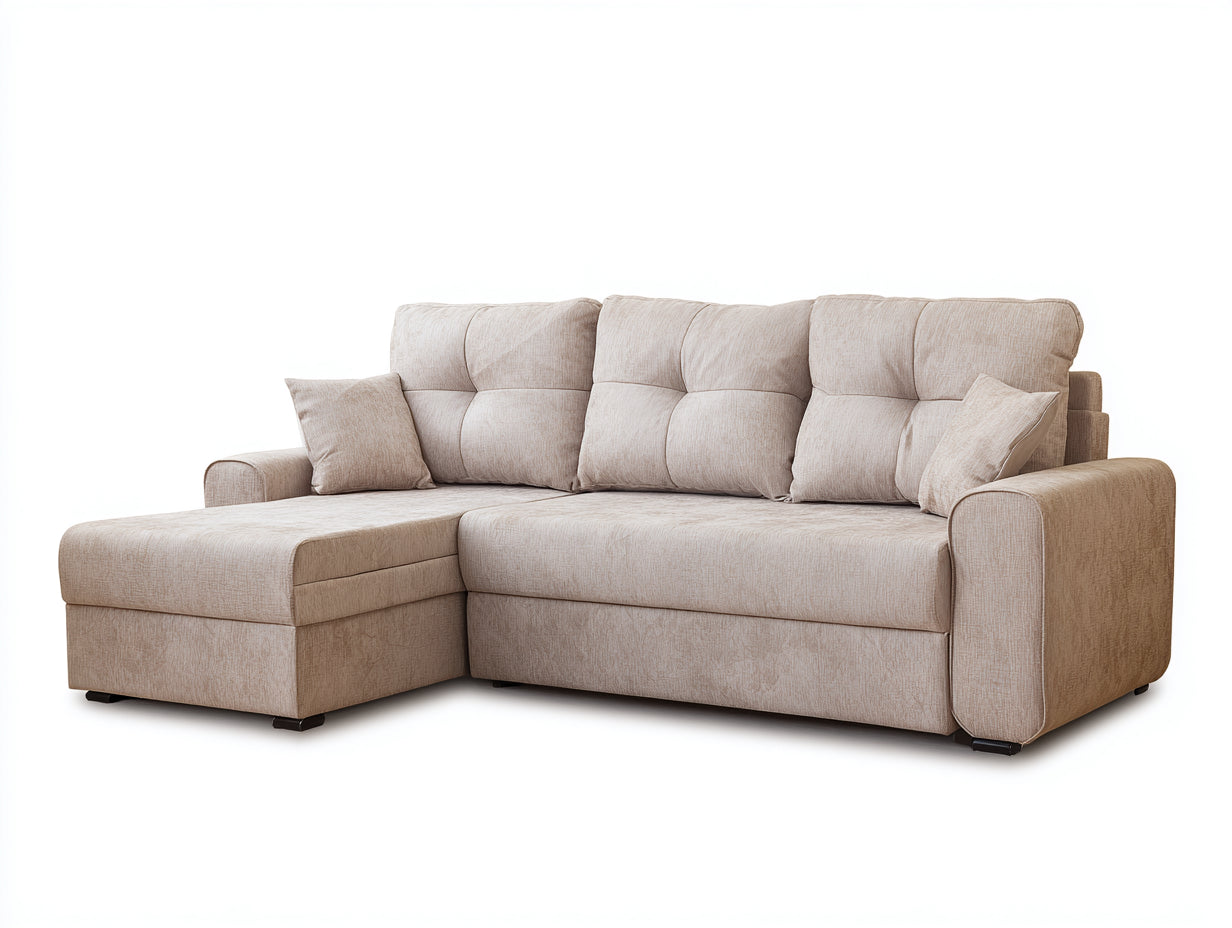 Ecksofa Stoff 238x158x88 cm - Beige - Modernes Design
