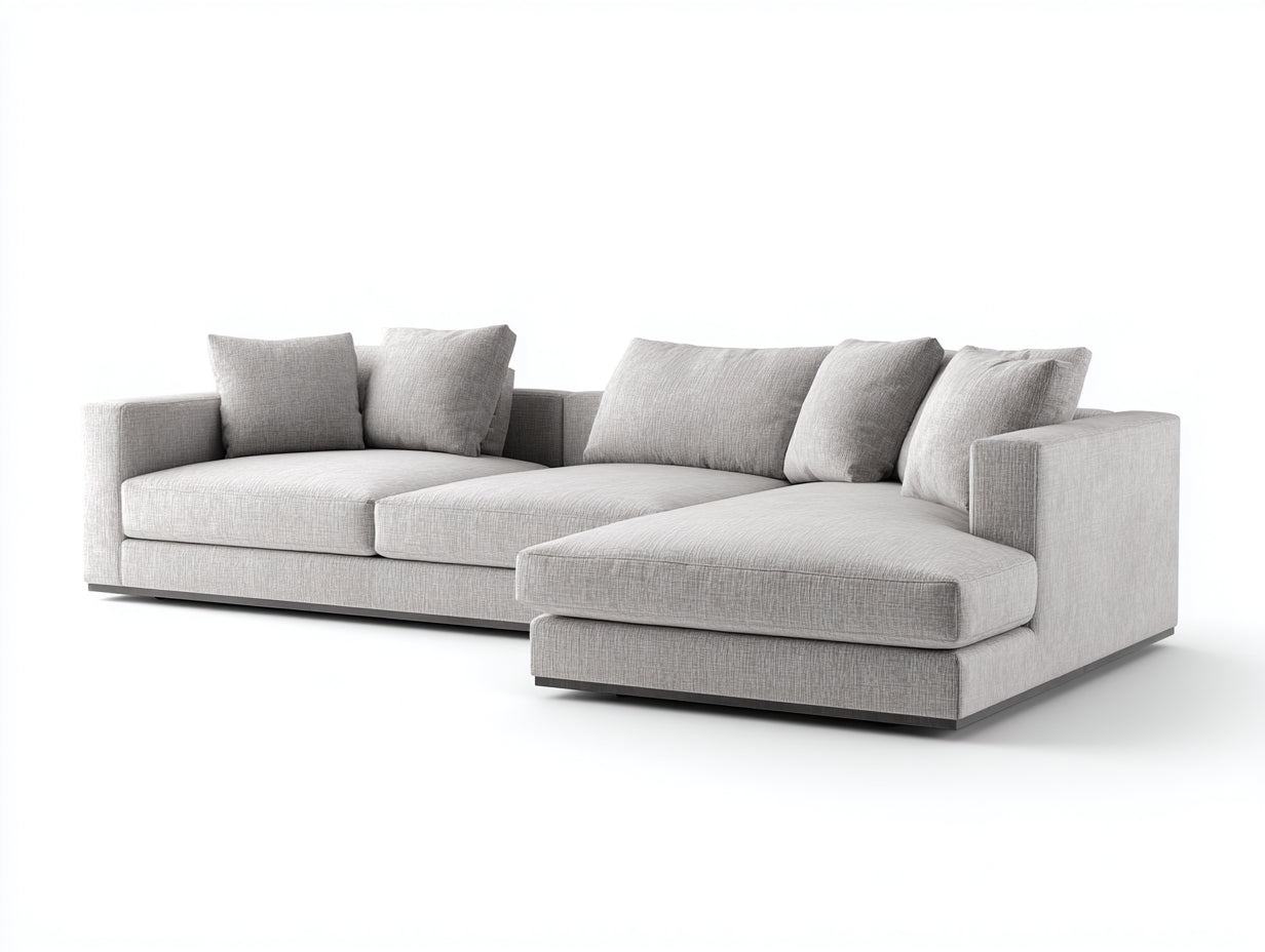 Ecksofa Stoff 280x180x78 cm - Hellgrau - Modernes Design