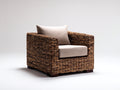 Polyrattan Gartensessel Polyrattan und Stoff 86x82x76 cm - braun - für Garten klassischer Stil