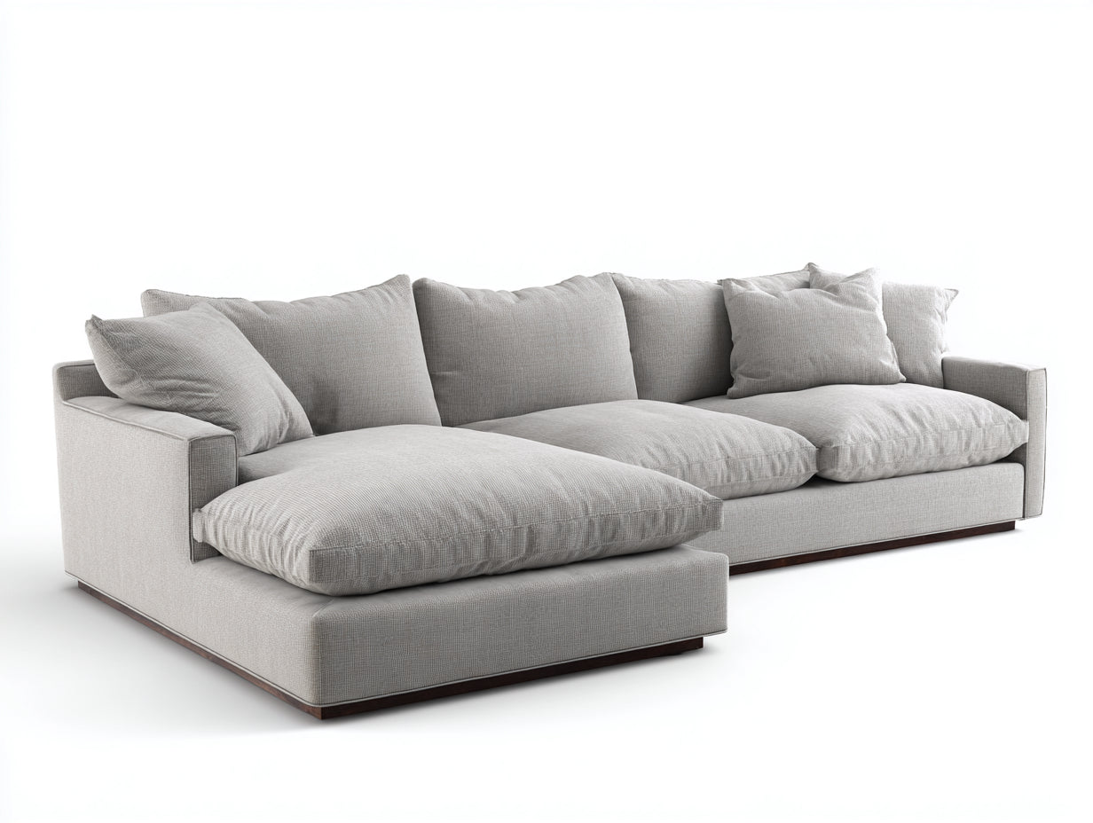Ecksofa Stoff 285x175x78 cm - Beige - Modernes Design
