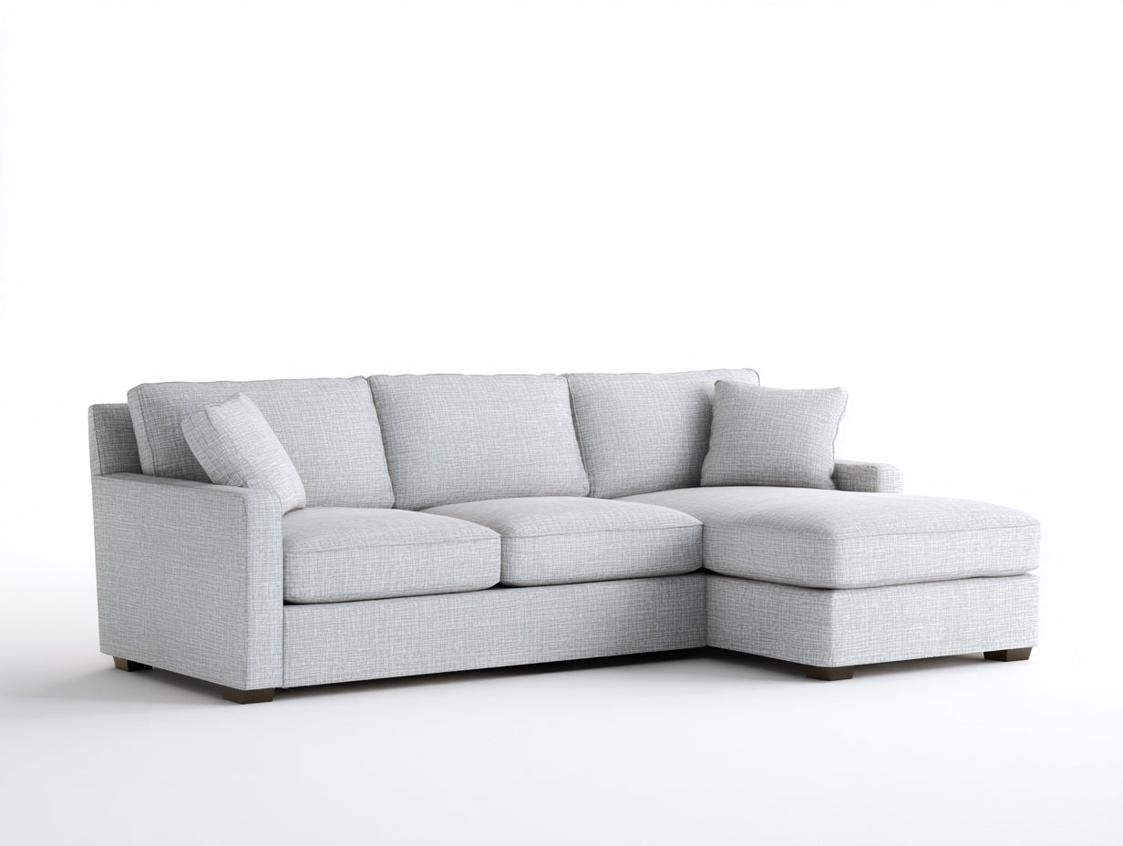 Ecksofa Stoff 270x170x82 cm - Hellbeige - modernes Design mit Recamiere