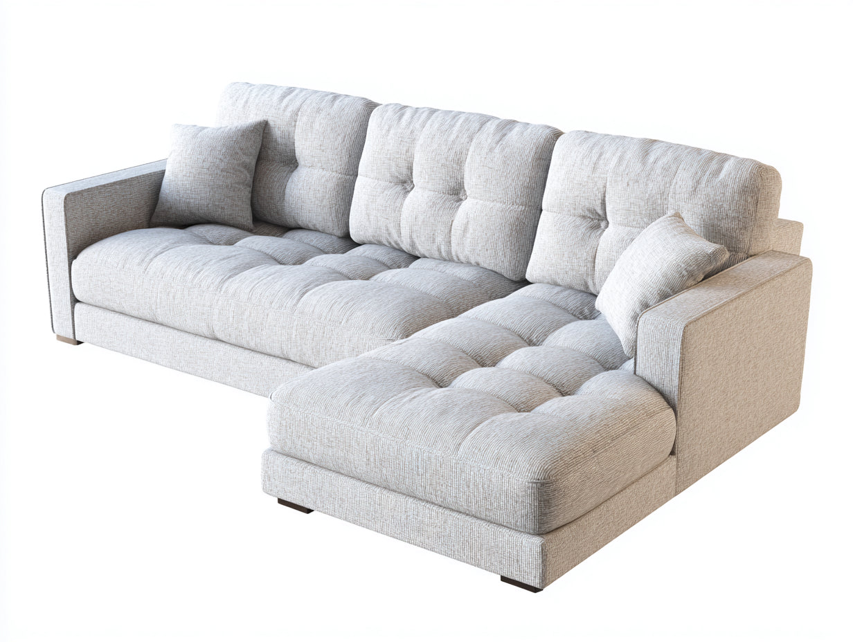 Ecksofa Stoff 285x185x86 cm - Beige - für Wohnzimmer - Modernes Design