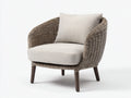 Polyrattan Gartensessel Polyrattan und Stoff 78x74x82 cm - naturbeige - für Garten moderner Stil